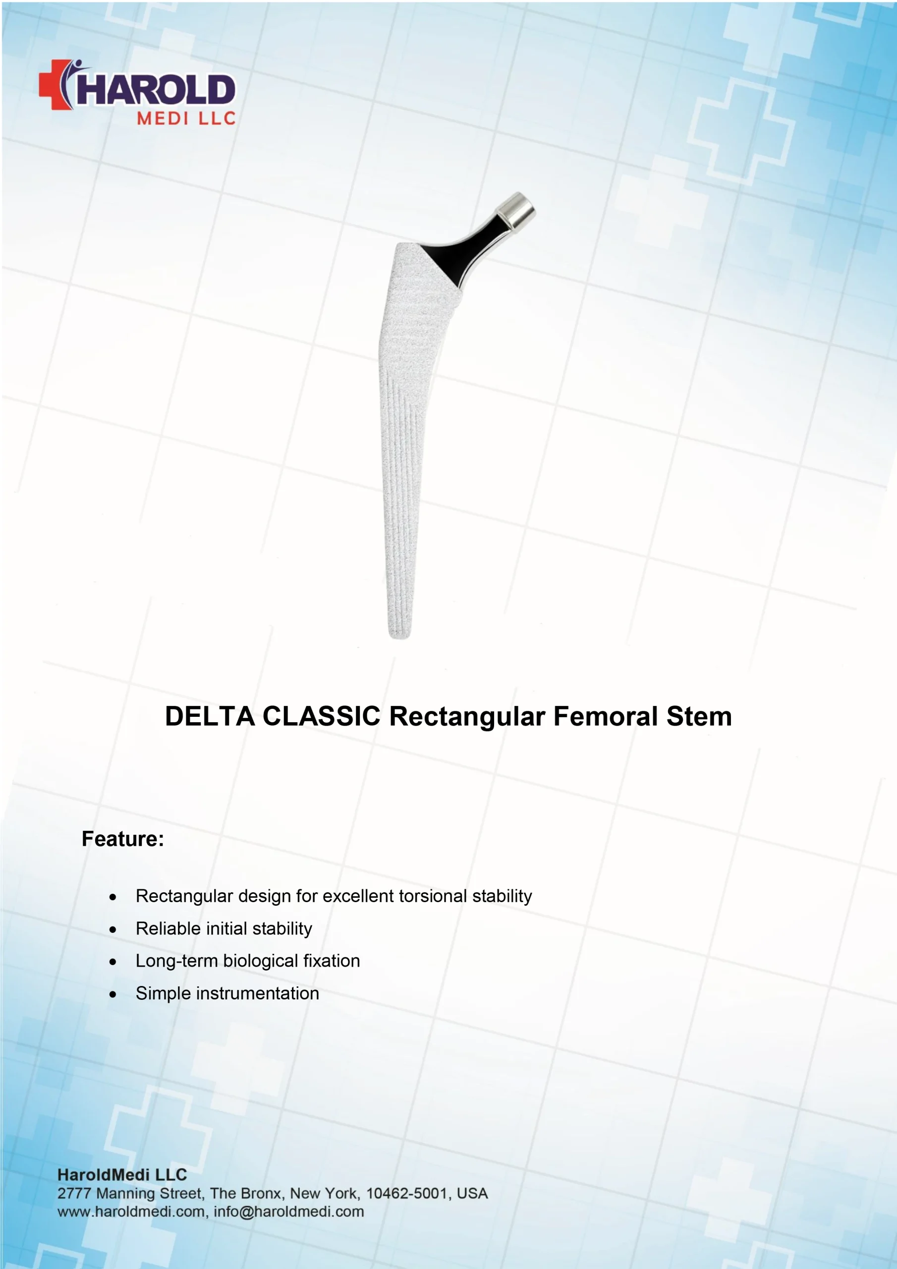 DELTA CLASSIC Rectangular Femoral Stemp-06-1
